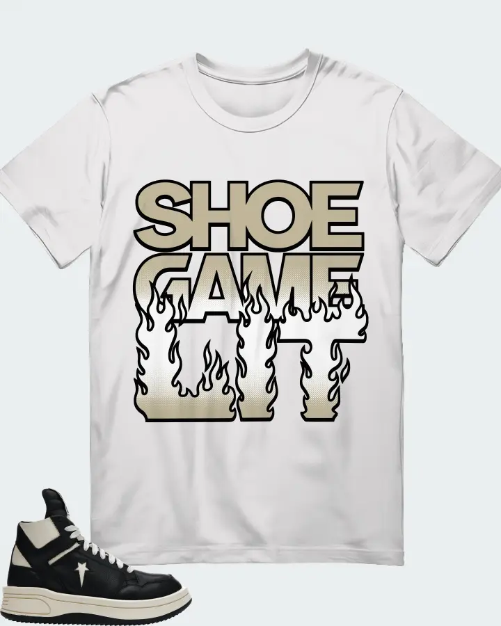Converse TURBOWPN Mid Rick Owens DRKSHDW Black Cloud Cream Sneaker Matching White T-Shirt - Shoe Game Lit Refreshed