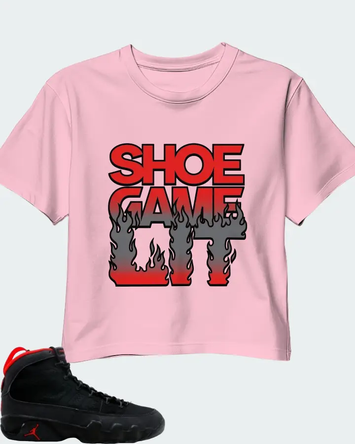 Jordan 9 OG Sneaker Matching Pink Crop Top - Shoe Game Lit Refreshed