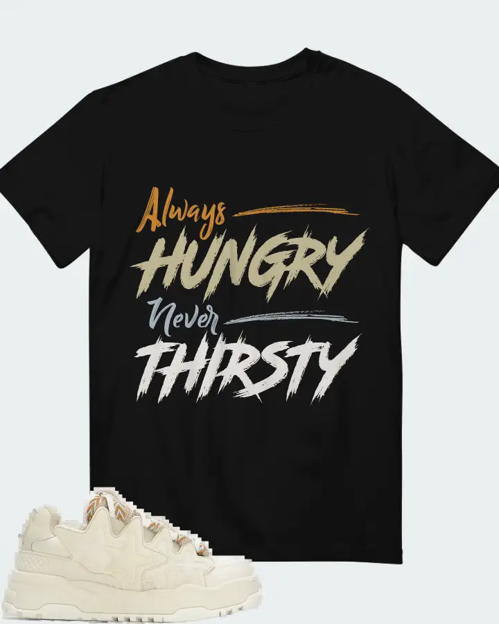 Kaalixto LA Brioche Bread Shoes White Cream Sneaker Matching Black T-Shirt - Always HUNGRY Never THIRSTY