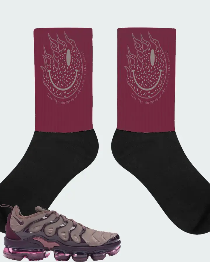 Nike Air VaporMax Plus Bordeaux (Women's) Matching Socks