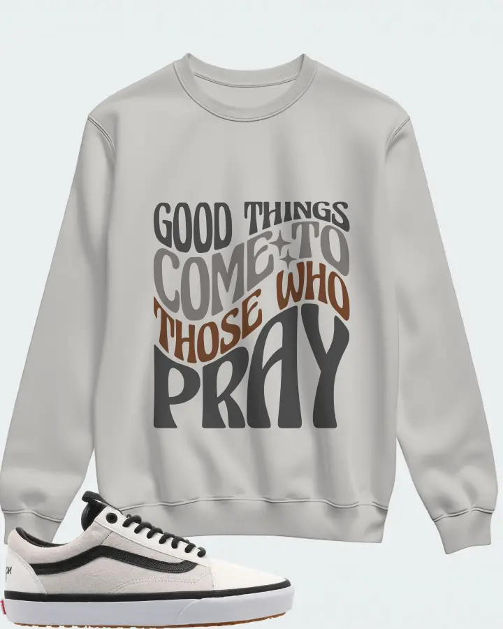 Vans Old Skool MTE DX Sneaker Matching Grey Sweatshirt - Good Things Come To Those Who Pray