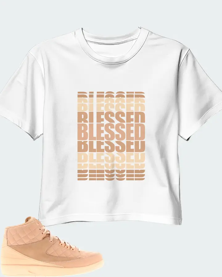 Jordan 2 Retro Sneaker Matching White Crop Top - BLESSED Many Times
