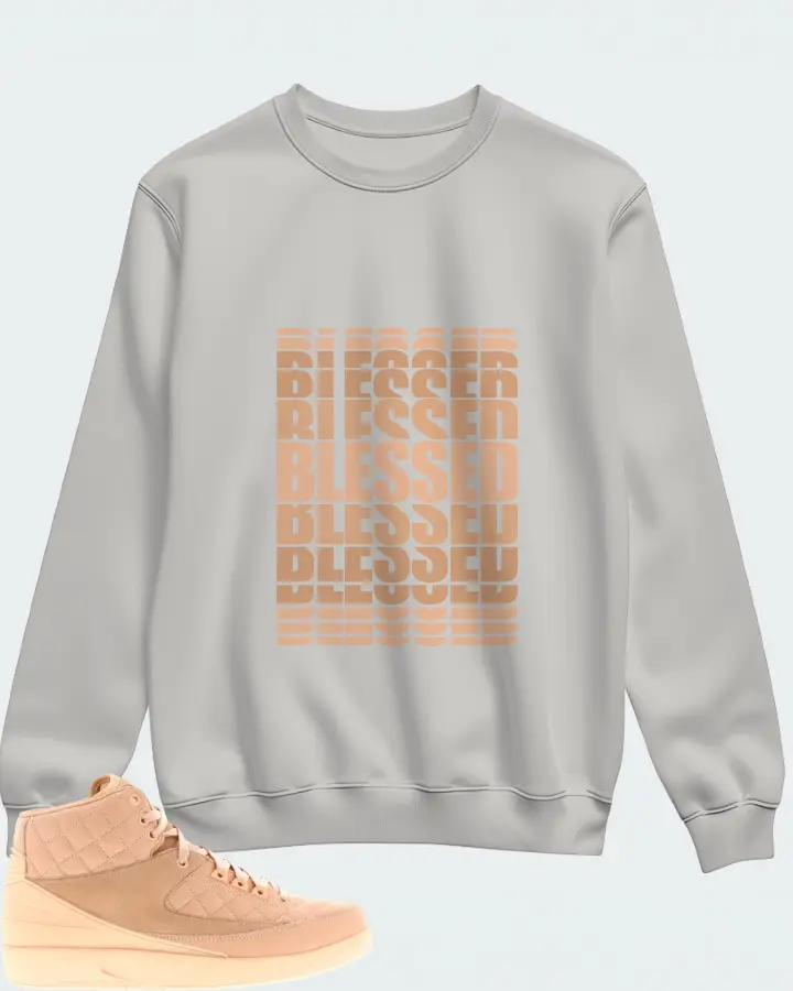 Jordan 2 Retro Sneaker Matching Grey Sweatshirt - BLESSED Many Times