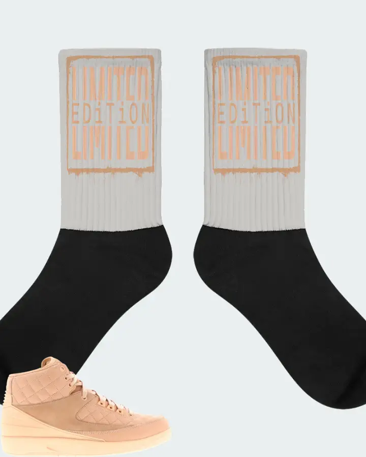 Jordan 2 Retro Sneaker Matching Grey Socks - LIMITED EDITION