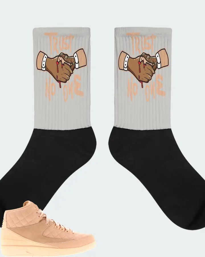 Jordan 2 Retro Sneaker Matching Grey Socks - Trust No One