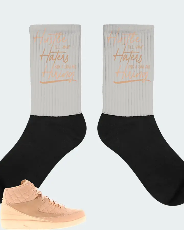 Jordan 2 Retro Sneaker Matching Grey Socks - HUSTLE TILL YOUR HATERS ASK