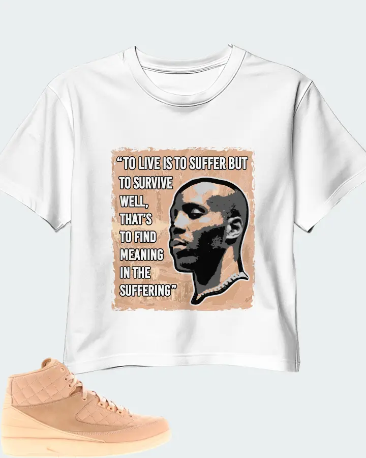 Jordan 2 Retro Sneaker Matching White Crop Top - DMX Suffer Quote