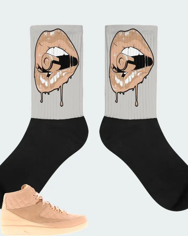 Jordan 2 Retro Sneaker Matching Grey Socks - Kiss of Death