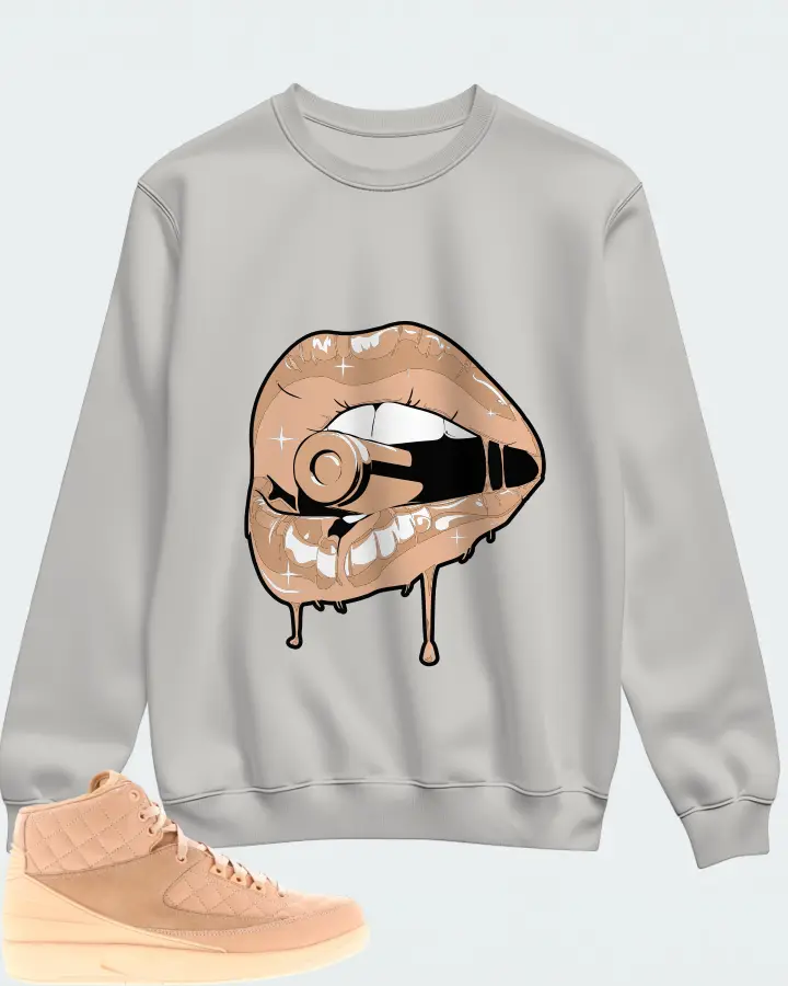 Jordan 2 Retro Sneaker Matching Grey Sweatshirt - Kiss of Death