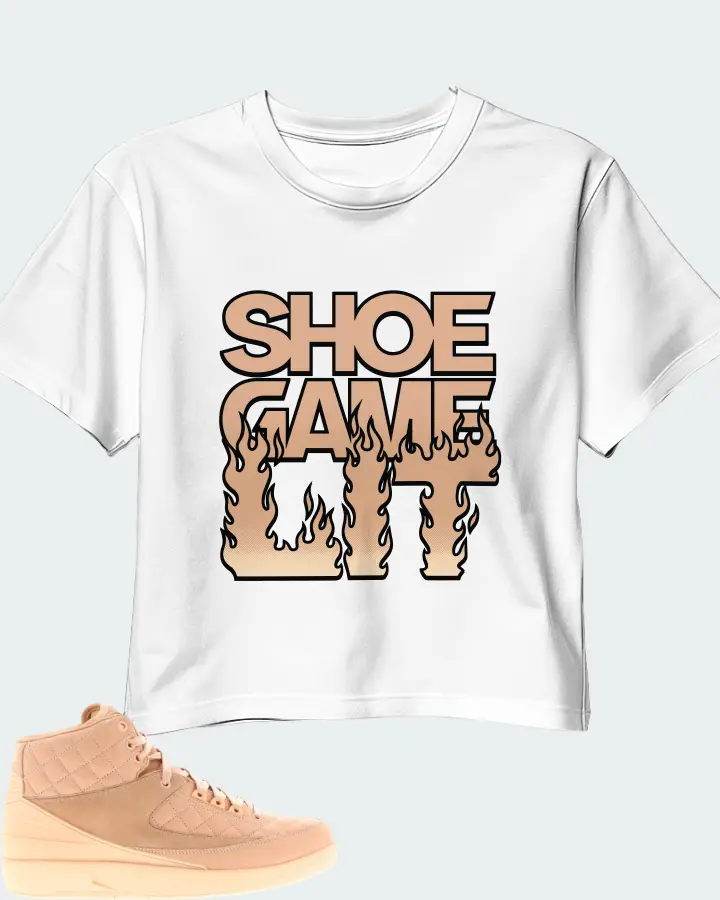 Jordan 2 Retro Sneaker Matching White Crop Top - Shoe Game Lit Refreshed