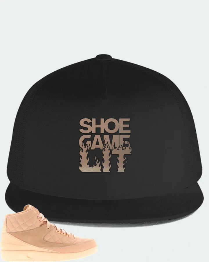Jordan 2 Retro Sneaker Matching Black Hat - Shoe Game Lit Refreshed