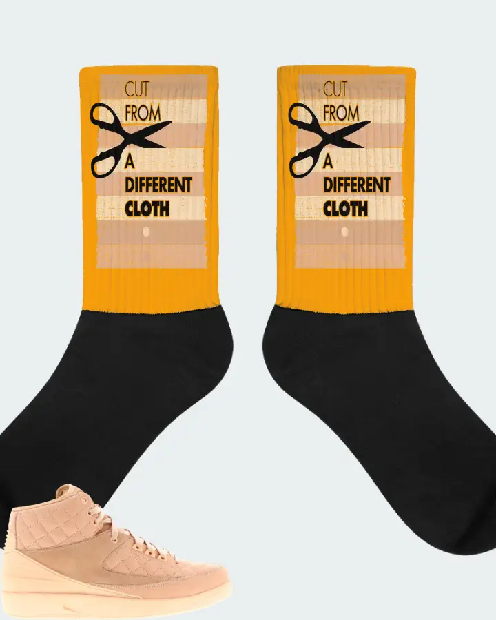 Jordan 2 Retro Sneaker Matching Gold Socks - Cut From a Different Cloth