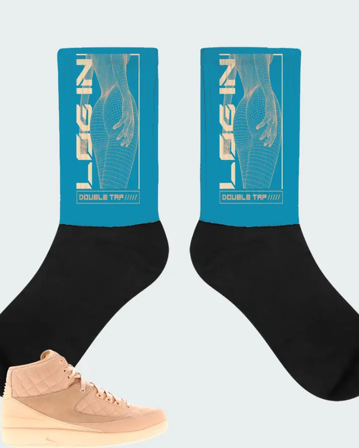 Jordan 2 Retro Sneaker Matching Aqua Socks (LOGIN) - View 1