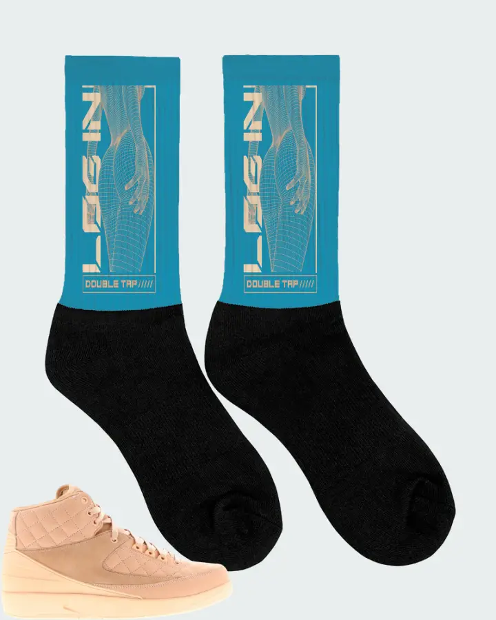 Jordan 2 Retro Sneaker Matching Aqua Socks (LOGIN) - View 2