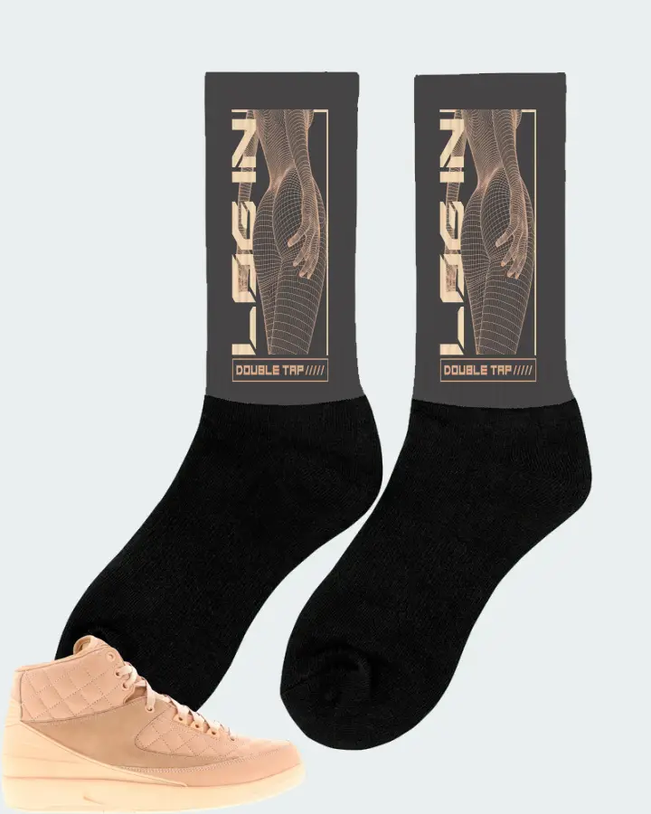 Jordan 2 Retro Sneaker Matching Dark Grey Socks (LOGIN) - View 3