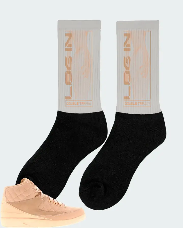 Jordan 2 Retro Sneaker Matching Grey Socks (LOGIN) - View 3