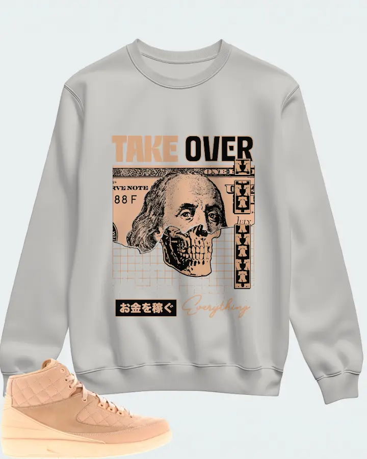 Jordan 2 Retro Sneaker Matching Grey Sweatshirt - Take Over