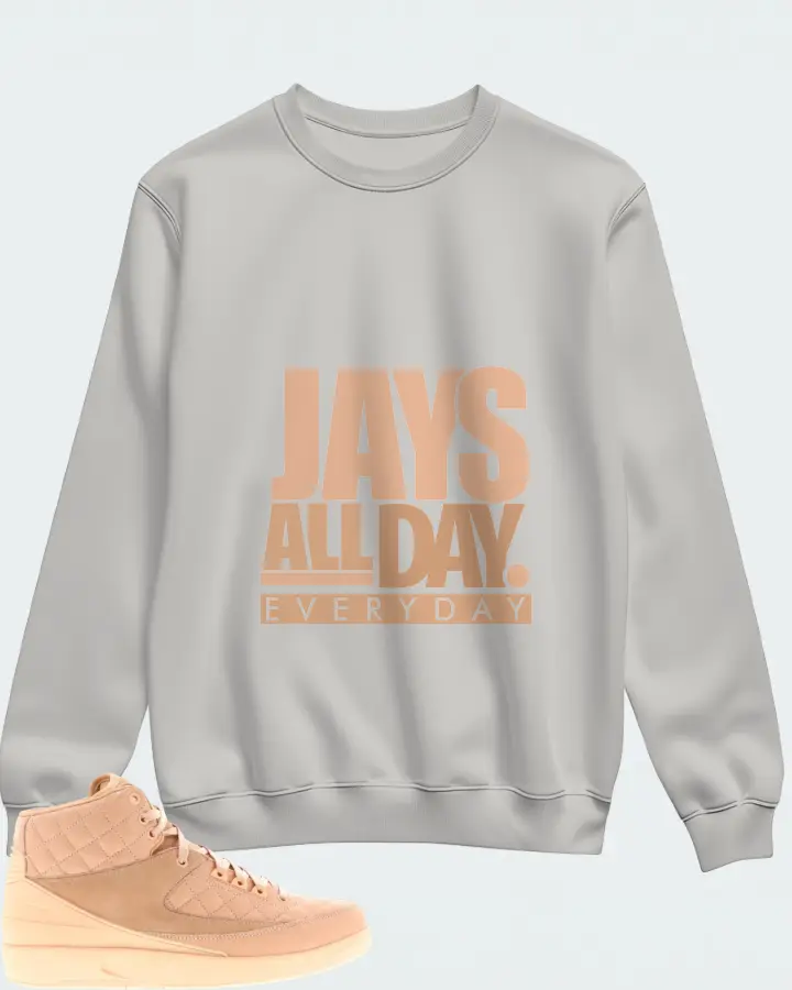 Jordan 2 Retro Sneaker Matching Grey Sweatshirt - Jays All Day