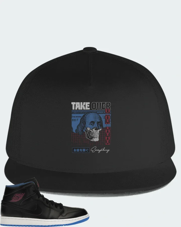 Jordan 1 Retro Mid Sneaker Matching Black Hat - Take Over