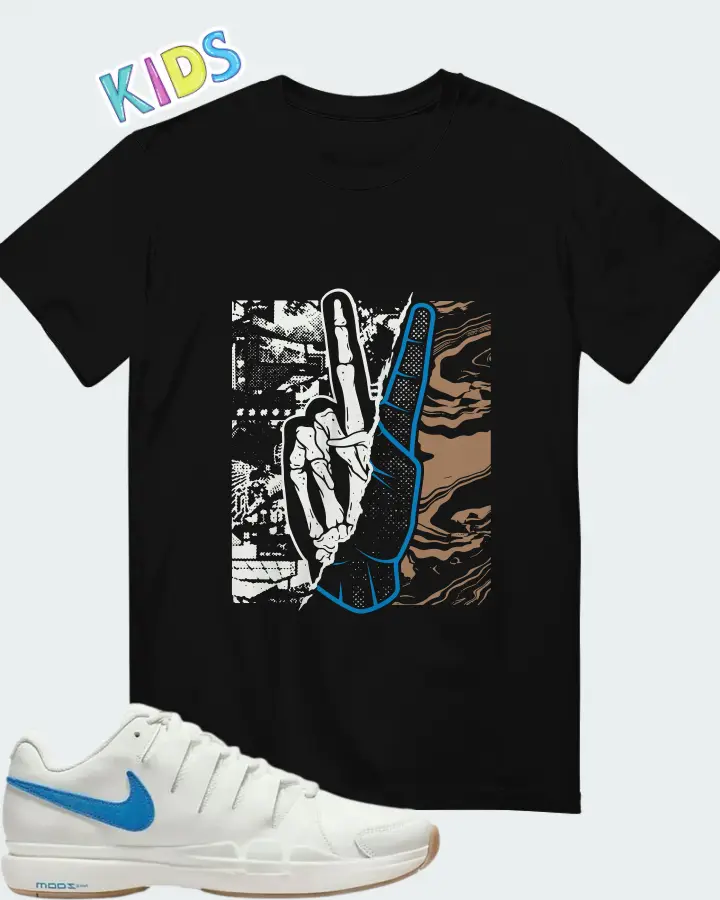 Nike Zoom Vapor 9.5 Tour LTR Sail University Blue Matching Kid's T-Shirt