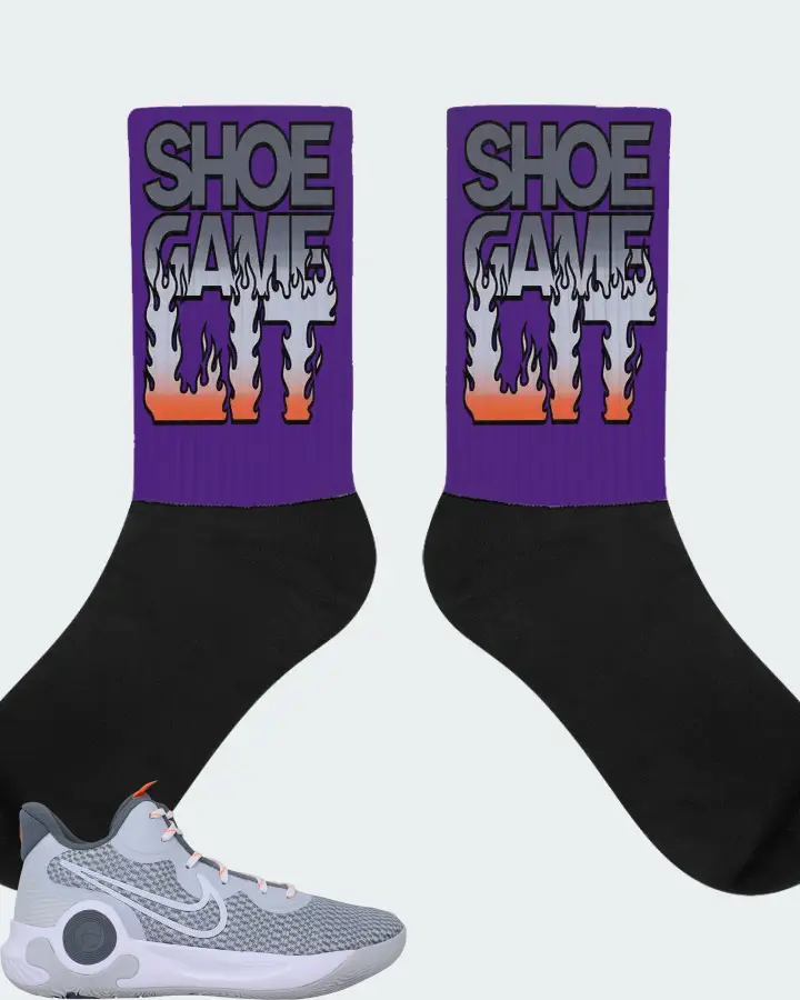 Nike KD Trey 5 IX Sneaker Matching Purple Socks - Shoe Game Lit Refreshed