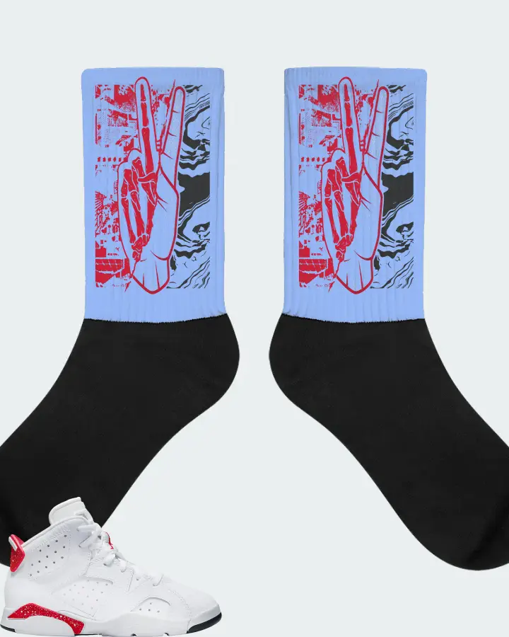 Jordan 6 Retro Sneaker Matching Carolina Blue Socks - Peace of mind