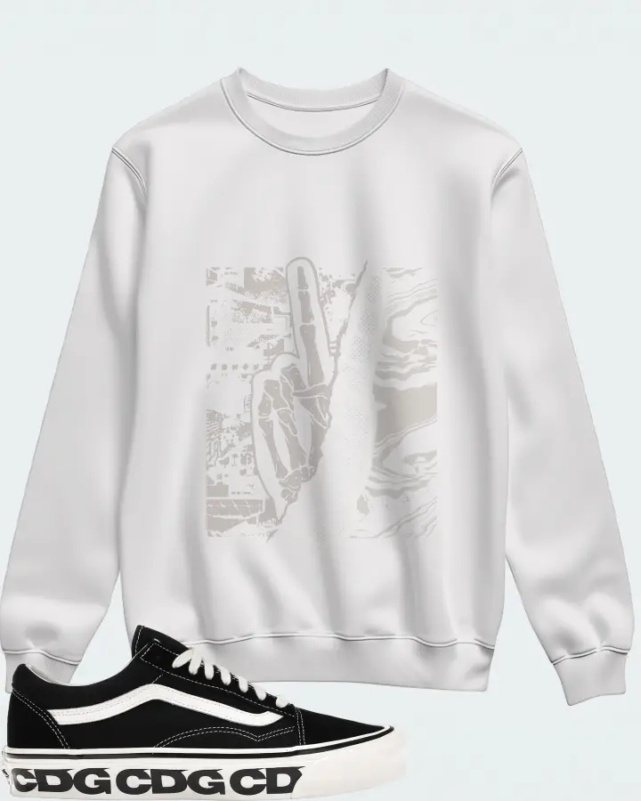Vans Old Skool LX Sneaker Matching White Sweatshirt - Peace of mind