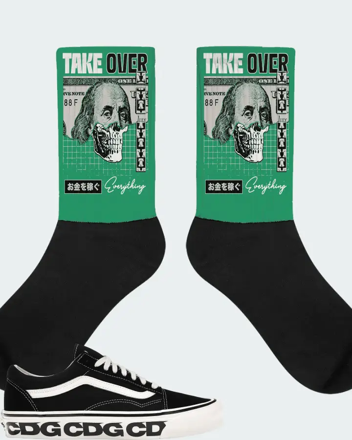 Vans Old Skool LX Sneaker Matching Kelly Green Socks - Take Over