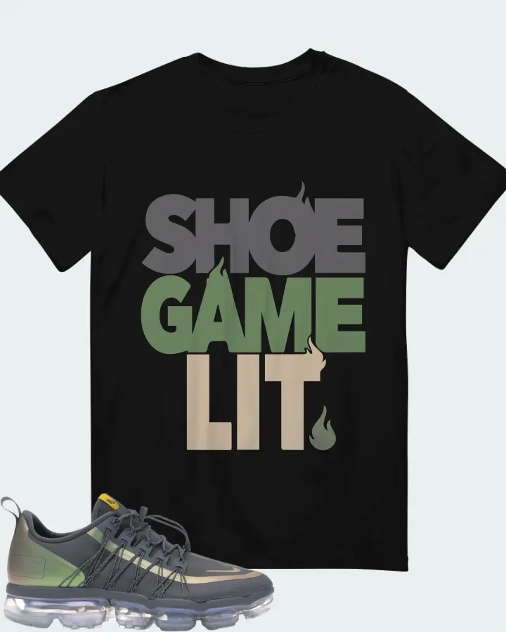 Nike Air VaporMax Run Utility Liquid Metal Sneaker Matching Black T-Shirt - Shoe Game Lit Classic