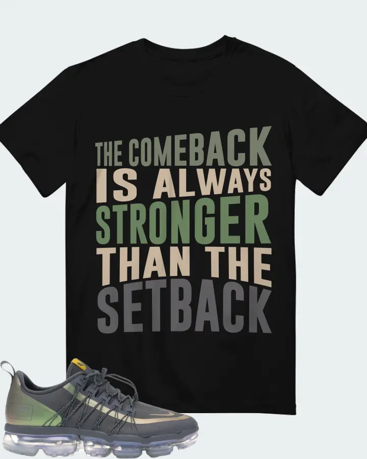 Nike Air VaporMax Run Utility Liquid Metal Sneaker Matching Black T-Shirt - The Comeback