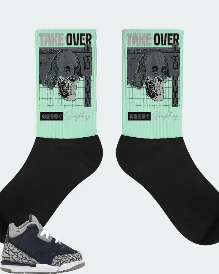 Jordan 3 Retro Sneaker Matching Mint Socks - Take Over