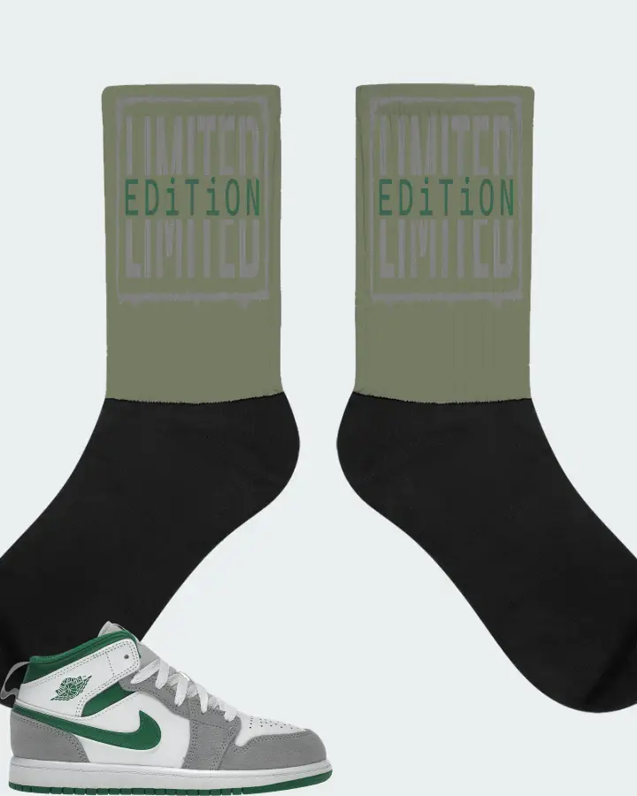 Jordan 1 Mid SE Sneaker Matching Olive Socks - LIMITED EDITION