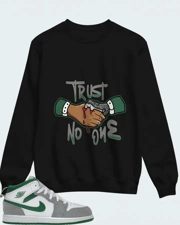Jordan 1 Mid SE Sneaker Matching Sweatshirt - Trust No One