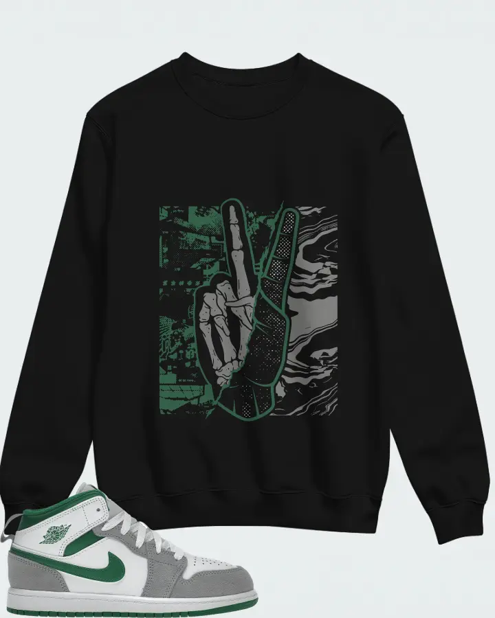 Jordan 1 Mid SE Sneaker Matching Sweatshirt - Peace of mind