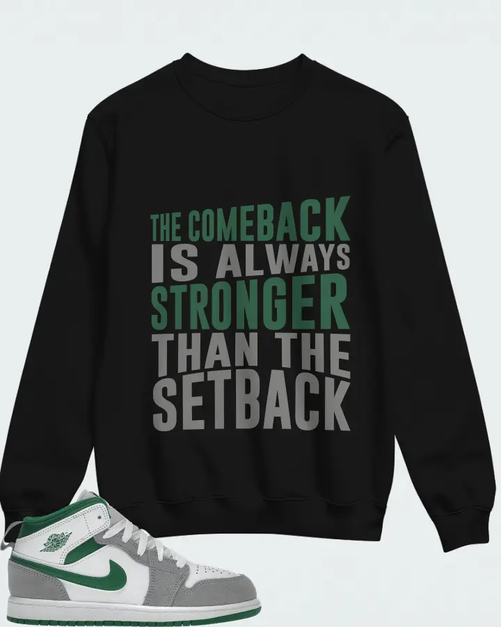 Jordan 1 Mid SE Sneaker Matching Sweatshirt - The Comeback