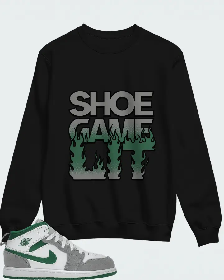 Jordan 1 Mid SE Sneaker Matching Sweatshirt - Shoe Game Lit Refreshed