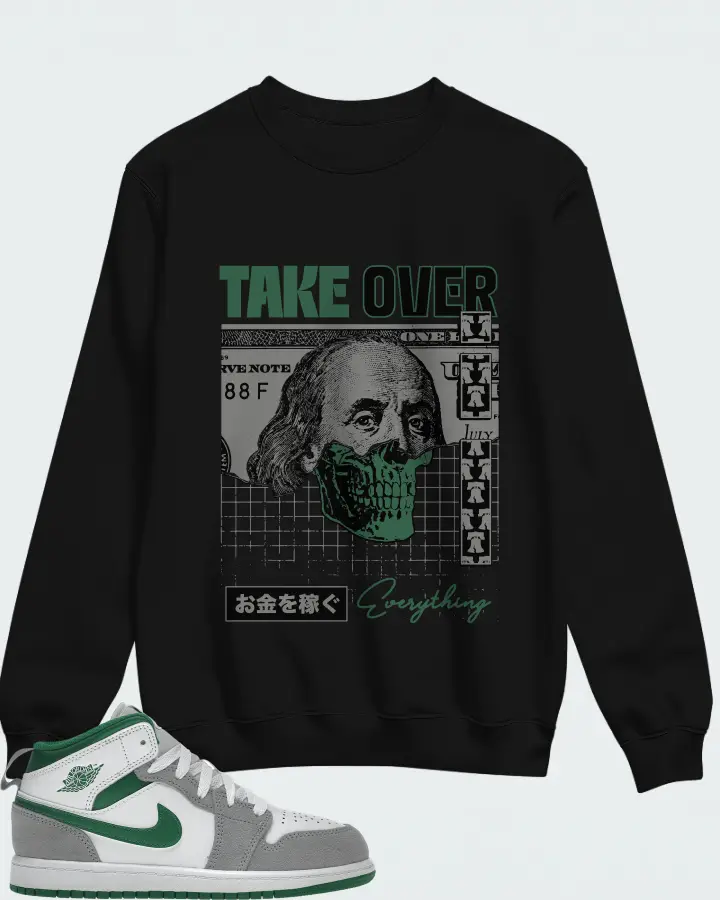 Jordan 1 Mid SE Sneaker Matching Sweatshirt - Take Over