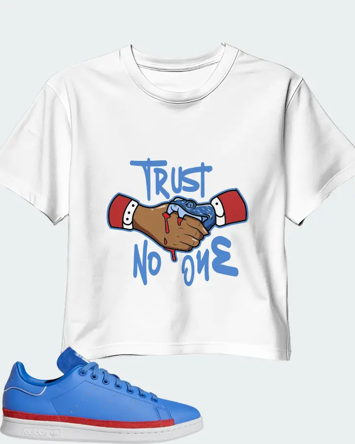 adidas Stan Smith Sneaker Matching White Crop Top - Trust No One