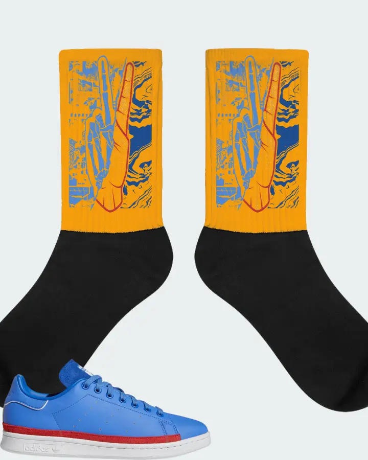 adidas Stan Smith Sneaker Matching Gold Socks - Peace of mind