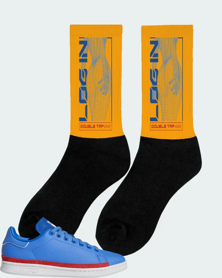 adidas Stan Smith Sneaker Matching Gold Socks (LOGIN) - View 3