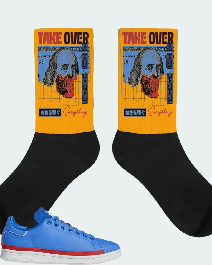 adidas Stan Smith Sneaker Matching Gold Socks - Take Over