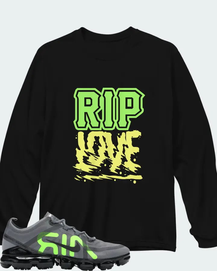 Nike Air VaporMax 2019 Cool Grey Volt Black Matching Long Sleeve T-Shirt