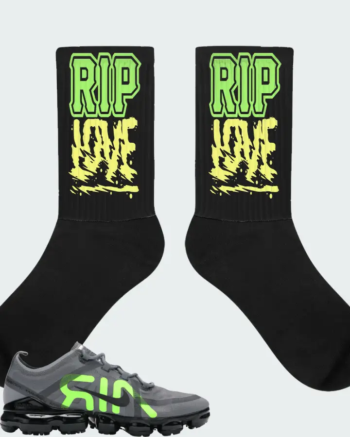 Nike Air VaporMax 2019 Cool Grey Volt Black Matching Socks