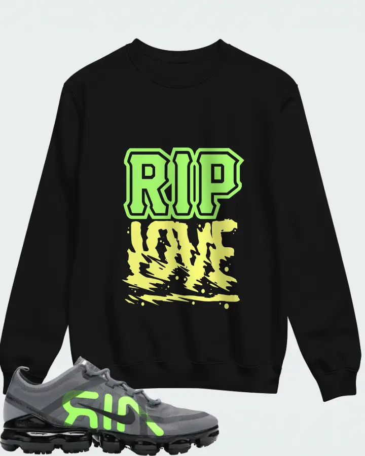 Nike Air VaporMax 2019 Cool Grey Volt Black Matching Sweatshirt