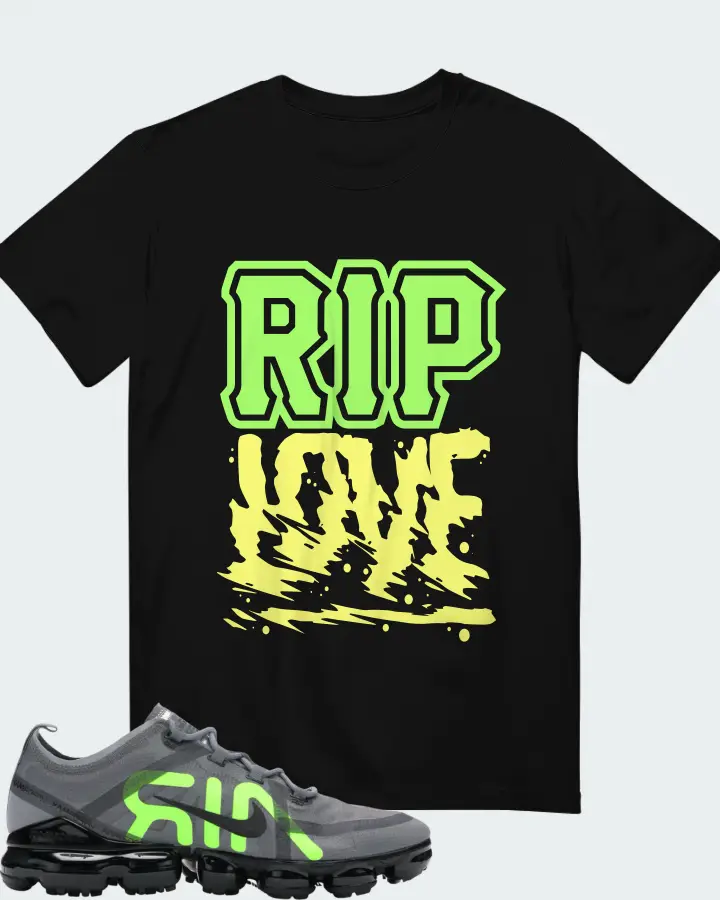 Nike Air VaporMax 2019 Cool Grey Volt Black Matching T-Shirt