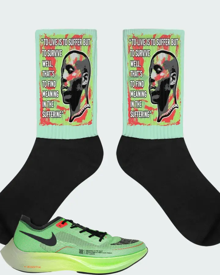 Nike ZoomX Vaporfly Next% 2 Sneaker Matching Mint Socks - DMX Suffer Quote