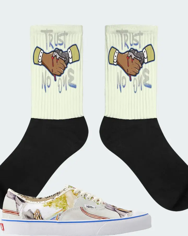 Vans Authentic Sneaker Matching Citron Socks - Trust No One