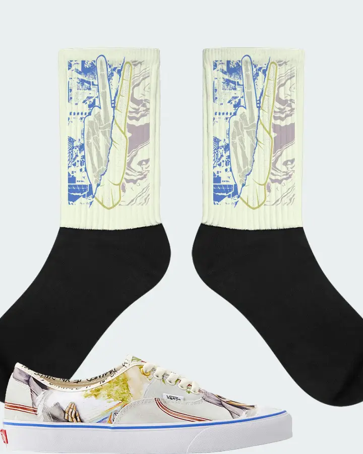 Vans Authentic Sneaker Matching Citron Socks - Peace of mind