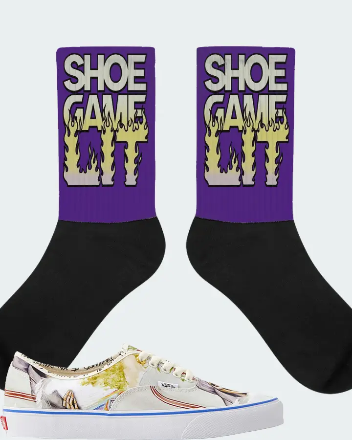 Vans Authentic Sneaker Matching Purple Socks - Shoe Game Lit Refreshed