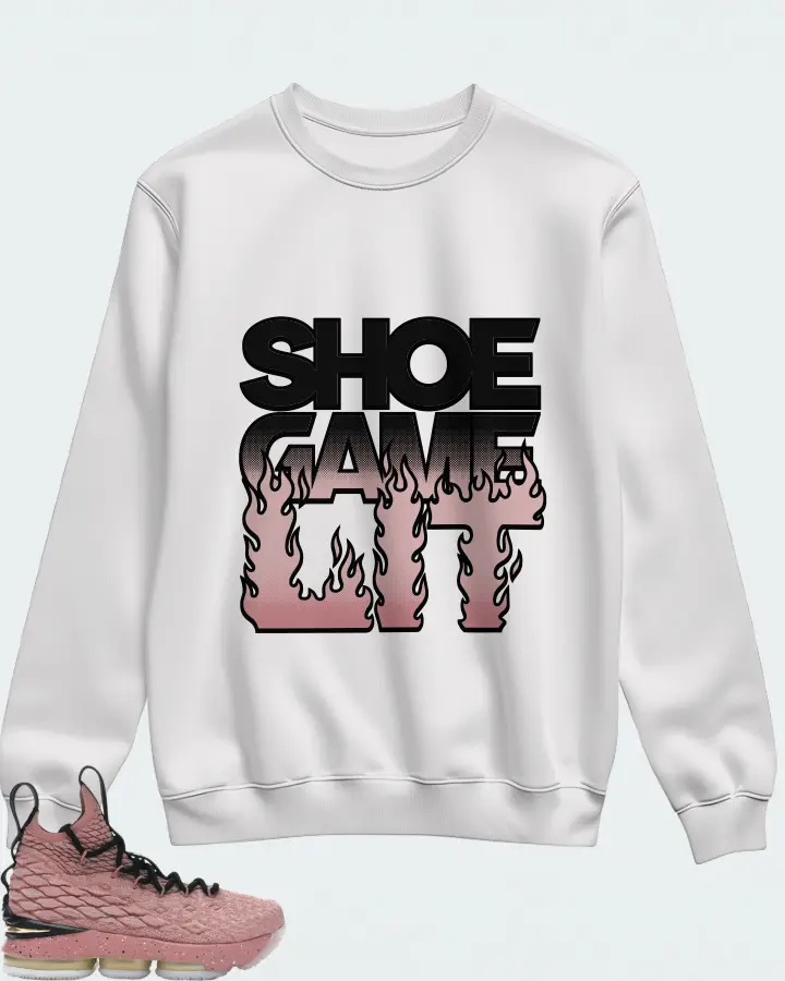 Nike LeBron 15 Sneaker Matching White Sweatshirt - Shoe Game Lit Refreshed